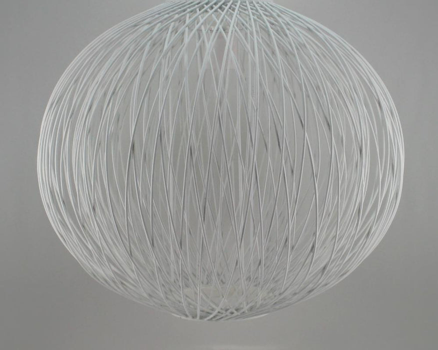 DIY - Large Modern White Coloured Cane Ball 1 Light DIY Ceiling Fixture