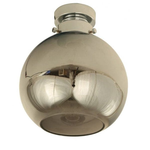 DIY Smoke Glass Sphere 200mm Diameter - 1 Light DIY Ceiling Fixture With Chrome Metalware CLA