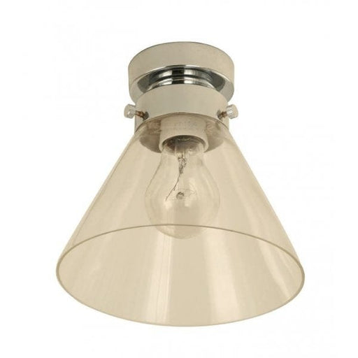 DIY Clear Small Glass Cone 180mm Diameter - 1 Light DIY Ceiling Fixture With Chrome Metalware CLA