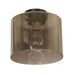 DIY Smoke Cylindrical Glass 180mm Diameter - 1 Light DIY Ceiling Fixture With Black Metalware CLA