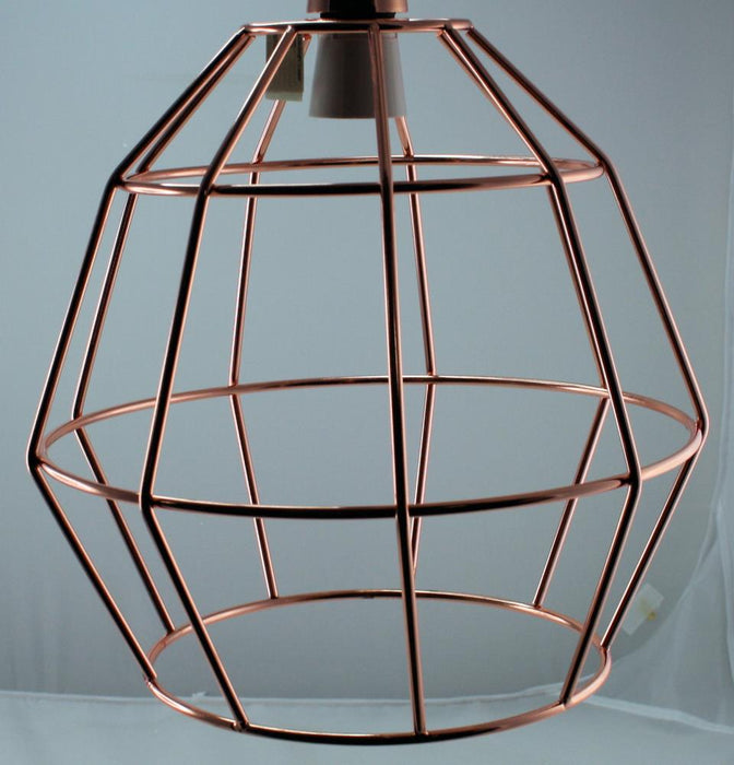 Polished Copper 1 Light Caged DIY Ceiling Fixture Toongabbie