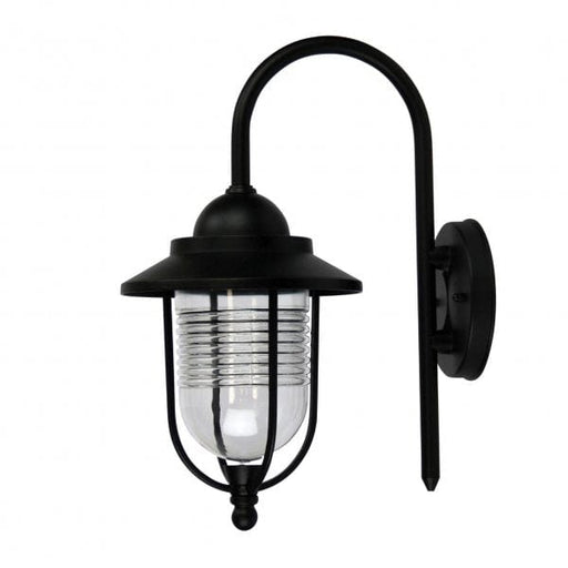 DOMO - BLACK Powder Coated Exterior Wall Light With Clear Acrylic Diffuser - IP44 Oriel