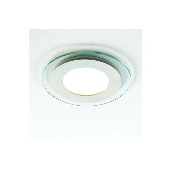 WHITE ROUND 9 Watt LED Downlight or Stair Light with Clear Glass Trim 4000K Econolight