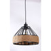 NEW - Modern Black Metal Frame 1 Light Pendant With Wrapped Rope Highlight Econolight