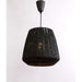 HAND CRAFTED - Stunning Hand Crafted Black Woven Cone Shade 1 Light DIY Pendant Constructed Of Plaited Recycled Paper Material Complete With Black Suspension Econolight