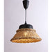 HAND CRAFTED - Elegant Black Metal And Wicker Material Shade 1 Light DIY Pendant With Black Suspension Econolight
