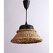 HAND CRAFTED - Elegant Black Metal And Wicker Material Shade 1 Light DIY Pendant With Black Suspension Econolight