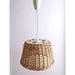 HAND CRAFTED - Elegant Hand Crafted Wicker Material Drum Shade 1 Light DIY Pendant With White Suspension Econolight