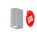 EOS - Modern 2 Light 240 Volt Silver Exterior Wall Light - IP54 Telbix