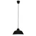 FORGE - Small Matt Black Metal Industrial Style 1 Light Dome Pendant With Inner White Shade Oriel