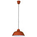 FORGE - Small Modern Orange Metal Industrial Style 1 Light Pendant With Inner White Shade Oriel