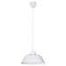 FORGE - Small Gloss White Metal Industrial Style 1 Light Pendant With Inner White Shade Oriel