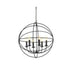 GIORDANO - Modern Black Ball Cage 6 Light Pendant On Chain Suspension Florentino