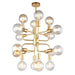 HEXADE - Stunning Large Matt Gold Abstract 16 Light Pendant On Rod Suspension CLA