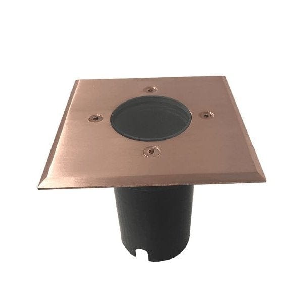 INGROUND - Large Square Low Voltage Polished Copper Inground Light - IP67 CLA