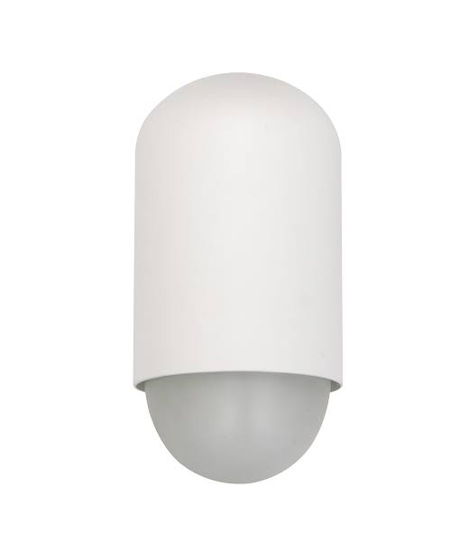 White Die Cast Aluminium Oval Exterior Wall Light with Glass Diffuser - Agnum