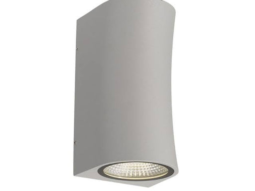 Modern Silver Round & Curved Up/Down Wall Light - Vita