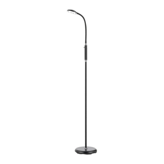 Sleek Plain Black LED Floor Lamp - Tyler