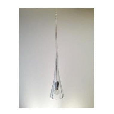 INCANTO - Elegant Large Clear Glass 1 Light Pendant With Chrome Highlights Florentino