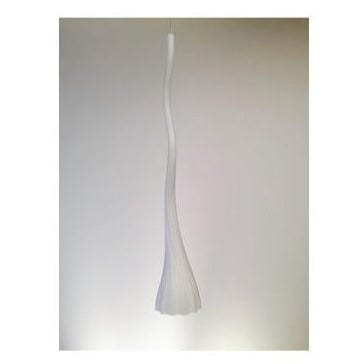 INCANTO - Elegant Large White Glass 1 Light Pendant With Chrome Highlights Florentino