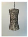 JESOLO- 1 Light Cane Chocolate Pendant, Beige Fabric Inside & Black Suspension Florentino