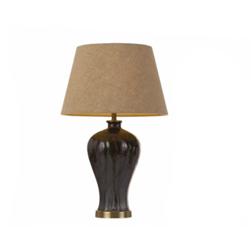 KATHY - Elegant Silver & Glazed Green Base 1 Light Table Lamp With Linen Shade-telbix KATHY TL-SL
