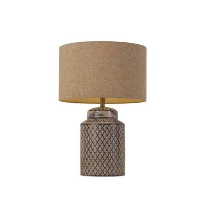 KAYLEE - Modern White & Blue Base Table Lamp With Linen Shade-telbix KAYLEE TL-WH