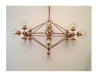 KLESH - Large Modern Gold Aluminium 21 Light Pendant Featuring Clear Glass Diffusers & Rod Suspension Florentino