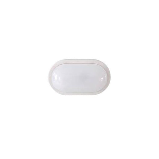 KOMBI - Plain Oval White Double Insulated 7W Cool White LED Exterior Light With Polycarbonate Lens - IP54 Oriel