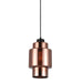 LAMINA - Copper Coloured Smoked Glass With Silver Internal Double Cylinder 1 Light Pendant CLA