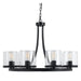LARGO - Modern Oil Bronze 5 Light Pendant With Clear Glass Shades - Filament Globes Included Telbix