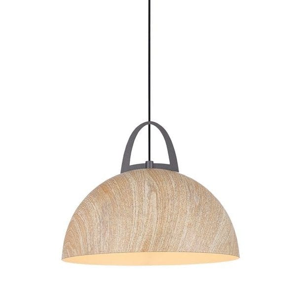 LEGNA - Modern Domed Shaped Natural Oak 1 Light Pendant CLA