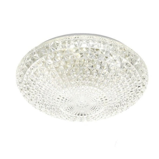 LILAC - Large Round White & Clear 32W Natural White LED Oyster Light - 405mm Telbix