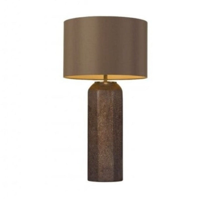 LOGAN - Elegant Gold Flake Base 1 Light Table Lamp With Brown Shade-telbix LOGAN TL-GD