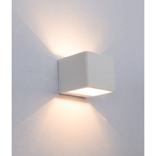 LONDON - Matt White & Acrylic 6W Warm White LED Cube Interior Wall Light CLA