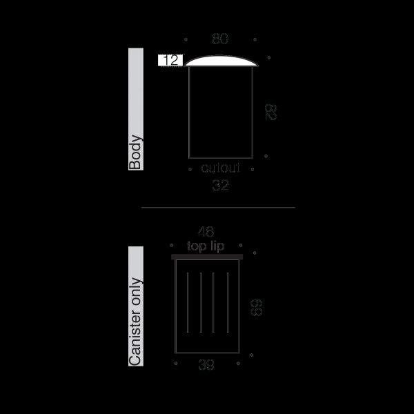 LUC (Luc.G13-BK83)   Black Low Voltage 3W Warm White 1 WAY LED Exterior Inground Deck Light - IP65 DRIVER REQUIRED Telbix