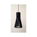 LUCCA - Small Modern Black 1 Light Timber Pendant - 250mm Florentino