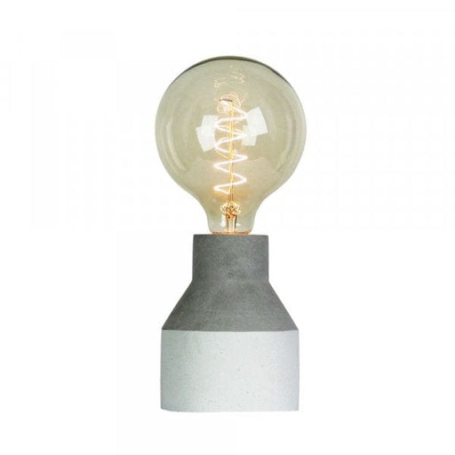 NEBA - Modern Concrete Base Round 1 Light Table Lamp Featuring White Washed Band Highlight Oriel