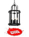 NEWARK - Large Modern Black 4 Light Pendant With Glass Diffuser Telbix