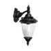NEWARK - Black Cast Aluminium Alloy Down Exterior Wall Light With Optic Lined Clear Glass - IP44 Oriel