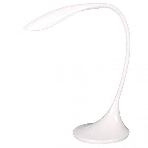 DESK - White Sleek 4.5W, LED Desk Lamp Featuring Adjustable Gooseneck & Touch Switch Dimmable From Cool White Through To Super White Toongabbie