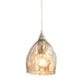 ORDITO - Champagne 1 Light Glass Shade Pendant With Chrome Metalware CLA