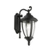 OXFORD - Traditional Black 1 Light Exterior Wall Light With Clear Stippled Glass - IP44 Cougar