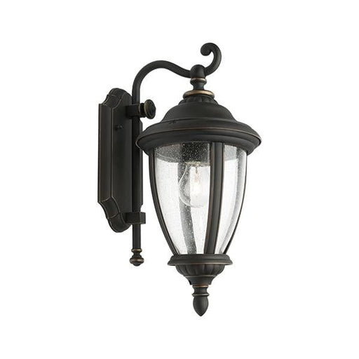 OXFORD - Traditional Bronze 1 Light Exterior Wall Light With Clear Stippled Glass - IP44 Cougar