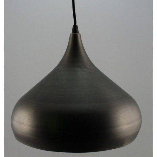 AGED NICKEL 1 LIGHT DOME SHADE PENDANT with Gold Inner - E27 (P1630 AGEDNKL) Toongabbie