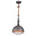 PENDANT - Stunning Aged Silver Metal Caged 1 Light Pendant Featuring Natural Rope Highlights Toongabbie