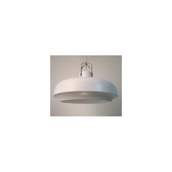 PALACIO - Large Modern 3 Light White Metal Pendant With Chrome Highlights Florentino