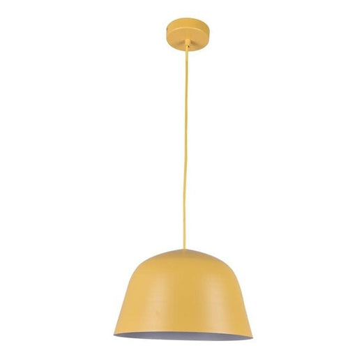 PASTEL07 PENDANT Matte Yellow Angled DOME OD250mm x H155mm 3m cable WTY 1YR CLA