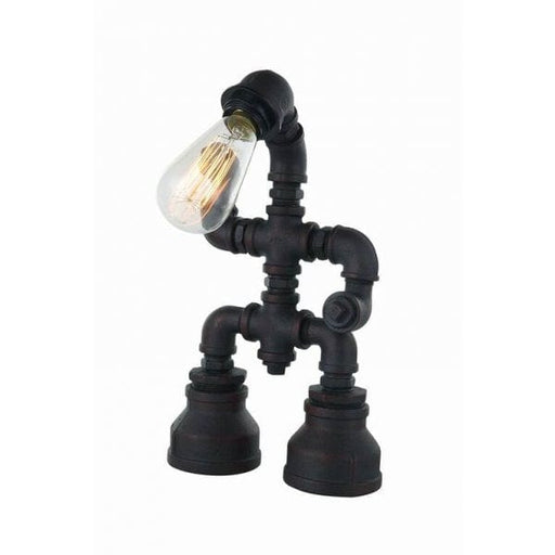 PUNK - Funky Aged Iron 1 Light Pipe Table Lamp CLA