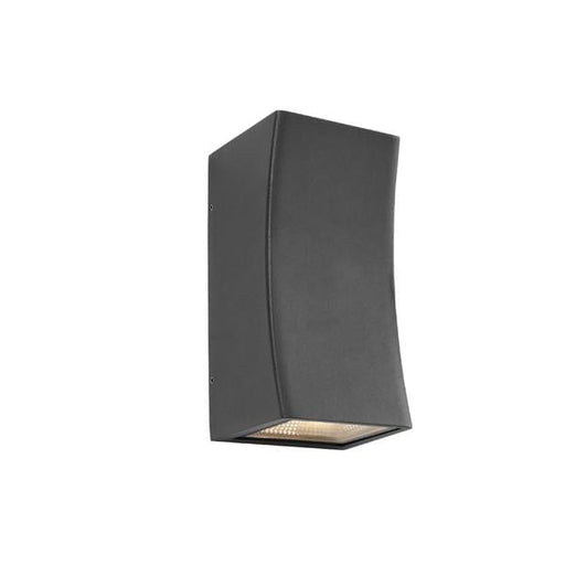 RAMADA - Modern Charcoal Curved Rectangular 2 x 5W Warm White LED Exterior Up/Down Wall Light - IP54 Cougar
